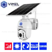 4G Security Camera 128GB 24/7 Solar Panel Flood Light Outdoor PTZ Remote View