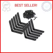 10Pcs Black L Bracket Corner Braces 4 Inch Stainless Steel Heavy Duty Shelf Brac