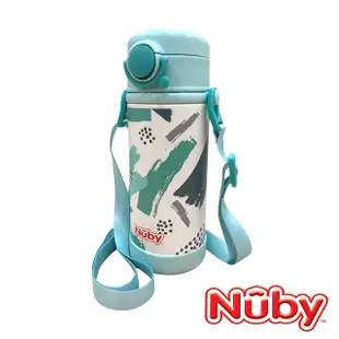 Nuby 純鈦兒童保溫杯(細吸管/附背帶)_380ml