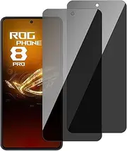 chejuza Privacy Screen Protector for Asus Rog Phone 8 / Phone 8 Pro [2 Pack] 9H Hardness Full Coverage Anti-Spy Tempered Glass HD Screen Protector
