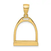 14k Yellow Gold 3-D and Polished Large Horse Stirrup Charm