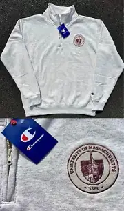 Authentic Champion Brand UMass Amherst Minutemen Flagship Quarter Zip Sweatshirt