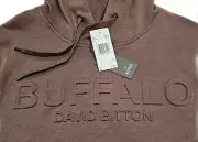 Sale NWT Mens Large Buffalo David Bitton Brown Hoodie Sweatshirt