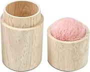 Fravsiu Sewing Pin Cushion, Wooden Needle Storage Box, Portable Pillow with Lid, Quilling and Quilting Tool, Crafts, Needlework, and Home Stitching Projects 1.57x1.57x3.34inch