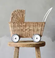 New Olli Ella Strolley Wicker Baby Carriage Stroller Buggy Basket