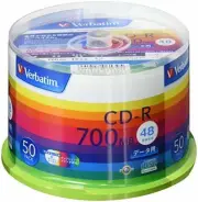 50 Verbatim Blank CDR Discs 700MB 48x CD-R SR80SP50V1 Spindle F/S w/Tracking#