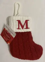 St Nicholas Square Mini Knitted Christmas Stocking 8” Letter “M” NEW