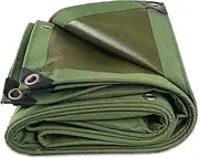 Small Multipurpose Cover, Heavy Duty 600g/m² Tarp with Eyelets, Green Canvas Cover for Outdoor Camping Ground Sheet(1x2.5m)