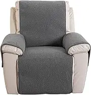 KKRAUS Lambswool Non-Slip Recliner Chair Covers One-Piece Furniture Protector Cover for Recliner Stretch Recliner Slip Cover Washable for Living Room, Bedroom((30"*91") 76 * 231CM,Grey)