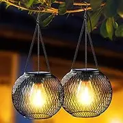 Solar Lanterns Outdoor, Ortiny Upgraded Solar Lights for Outside Decorative Outdoor Hanging Lights for Halloween Christmas Waterproof