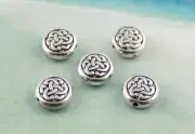 60PCS Antiqued Silver Metal knot flat space beads FC8934 for Jewelry Making