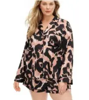 DVF Diane Von Furstenberg Target Leopard Print PJ Pajamas Top 3X