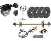 740mm Rear Axle kit+ 6" Wheels+ 7HP 210cc Engine Motor+ #35 Clutch Chain+ Brake