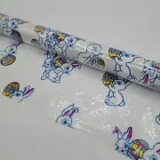 Vintage Transparent Easter Bunny Gift Basket Cellophane Roll