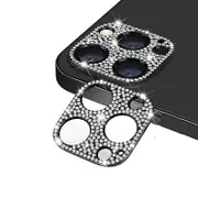 Camera Lens Protector Cover Bling Rhinestone Diamond - For Apple iPhone 12 mini (Black)