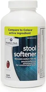 Members Mark Stool Softener, Docusate Sodium 100mg (600 ct.)