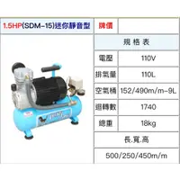 在飛比找蝦皮購物優惠-~金光興修繕屋~[SDM-15] 寶馬牌 直結式 空壓機 1