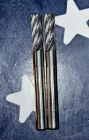 GWS Benchmark 1/4” SQ Endmill 1/4X1/4X3/4X2-1/2 6FL Carbide .030R 2 ENDMILLS