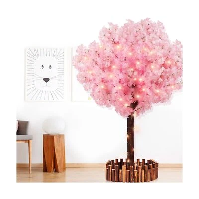 Artificial Cherry Blossom Tree with LED Light, Handmade Pink Cherry Tree, Che...