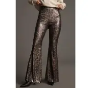 Anthropologie Sequin Snake Joni Pants Women’s Size 6 NWT Brown Gray Animal Print