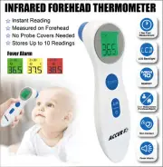 NON-CONTACT Infrared Laser LCD Thermometer with Fever Alarm - White