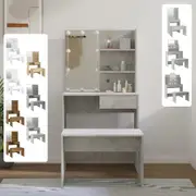 Dressing Table Set with LED Engineered Wood Vanity Multi Colours/Sizes vidaXL