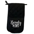 Beauty Inside - Novelty Double Mitt Oven Gloves Double Kitchen Chef BBQ Mitts
