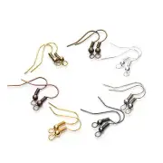 200 pcs Steel Earring Hooks Ball Coil French Ear Wires Jewellery Making Crafts