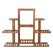 9 Tier Flower Rack Wood Plant Stand Shelves 13 Pots Bonsai Display Shelf Holder
