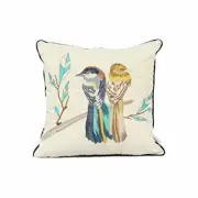 REMSOFT Embroidery Linen Cotton Throw Pillow 18 X 18 Inch Hidden Zipper Decor Cu
