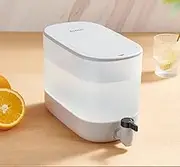 JADERY Plastic Drink Dispenser with Spigot, 1 Gallon Beverage Dispenser Cold Drink Container for Iced Tea (Grey)