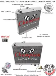 4 Row Performance Champion Radiator for 1964 1965 Pontiac Tempest V8 Engine