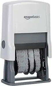 Amazon Basics Self-Inking Date Stamp, Rectangular, 6.5 x 4.2 x 10.4 cm