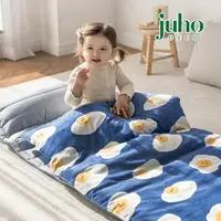 在飛比找momo購物網優惠-【韓國 Juho deco】兒童純棉睡袋-微笑荷包蛋(附收納