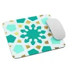 Mouse pad - Geometric Arabesque Pattern in Mint and Gold