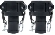 (2 Pack) 1-1/4" Poly Type C | Polypropylene Camlock Female Coupler Hose Shank