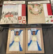 Carlton Cards Deluxe Holiday Card Boxes, Hallmark Mahogany Card Boxes