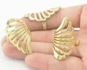 Feather Wing Ring Raw Brass (6-9US Adjustable size) 3211