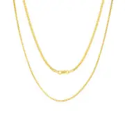 14K Yellow Gold Solid Franco 1.7mm Diamond Cut Spiga Chain Mens Necklace 28"