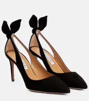 [Aquazzura] Aquazzura Bow Tie 85 suede pumps AU 10 black