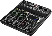 Ronyme Professional Audio Mixer Audio Mixing Console 256 DSP Effects 4 Channel USB Audio Sound Mixer for KTV Music Recording Parties