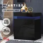 Artiss Bedside Table Side Table 2 Drawers RGB LED High Gloss Nightstand Cabinet