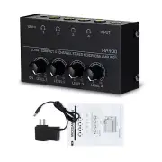 4 Channels Mini Stereo Headphone Ultra-Compact Audio Amplifier Accessories