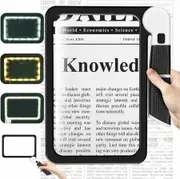 18.5 x 11 cm Page 5X Magnifying Glass for Reading, Large Folding Lighted Magnifier with 48 LED Lights with 3Modes for Seniors Reading Books, Prints