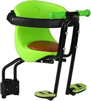 Bicycle Baby Seat Safe Carrier Front Seat dle Cushion with Back Rest Foot Pedals Green One Size