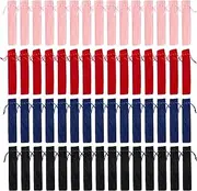 Pen Pouch Bag, 60PCS Pencil Pouch 4 Colors 7 X 1 Drawstring Pen Pouch, Two-Sided Thicken Pencil Case Pouch, Nylon Pen Holder for School Pen Protecting