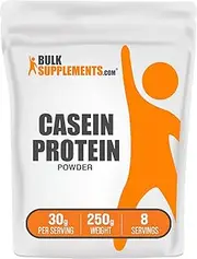 BulkSupplements.com Casein Protein Powder - Low Carb Protein Powder - Unflavored Protein Powder - Flavorless Protein Powder - Casein Powder - Protein Supplement (250 Grams - 8.8 oz)