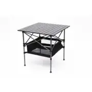 Hotebike Camping Table 27.66"Hx27.56"Wx27.56"L Foldable Waterproof StorageBasket