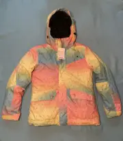 O'Neill Pastel Rainbow Sherbet!!! Winter Ski Snow Jacket Girl's 14 Size 152 NWT