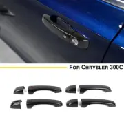 Door Outer Handle Protector Shell Cover Trim For Chrysler 300 2011+ Carbon Fiber (for: Chrysler)